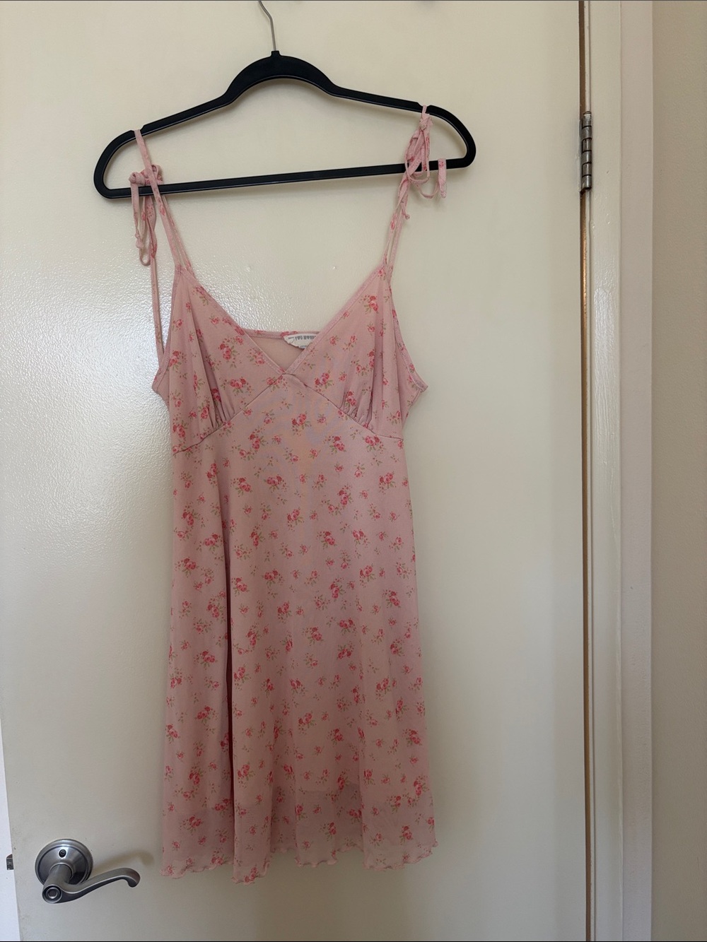 See You Monday Light Pink Floral Tie-Strap Slip Dress